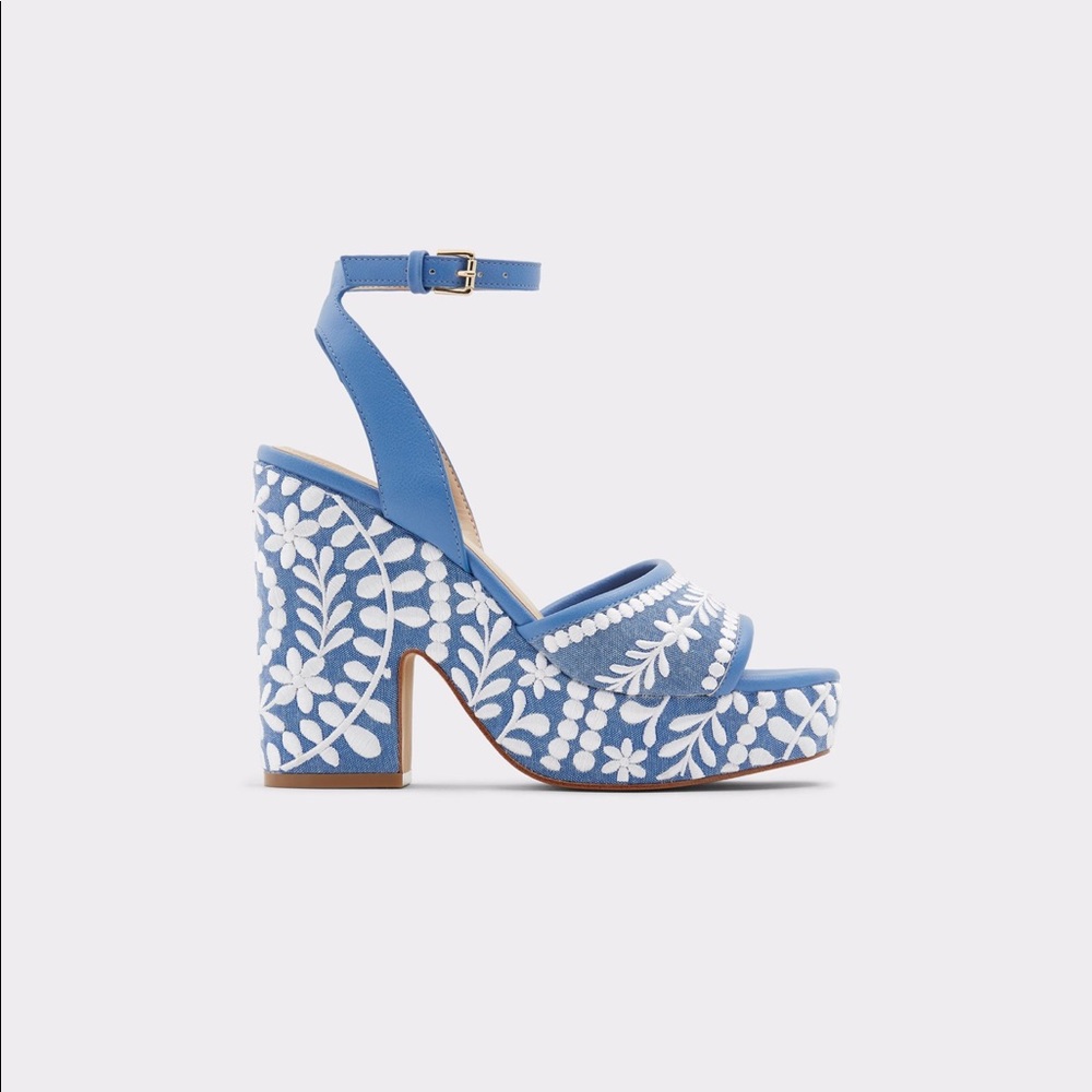 Aldo Quintinia Light Blue Platform Sandal Heels